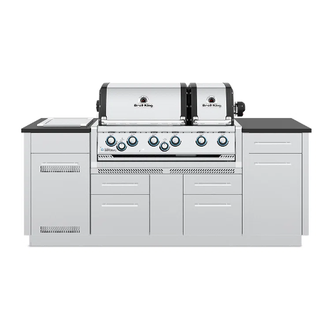 Broil King 6 - Burner Built In Gas Grill with Side Burner and Cabinet AQGW1020