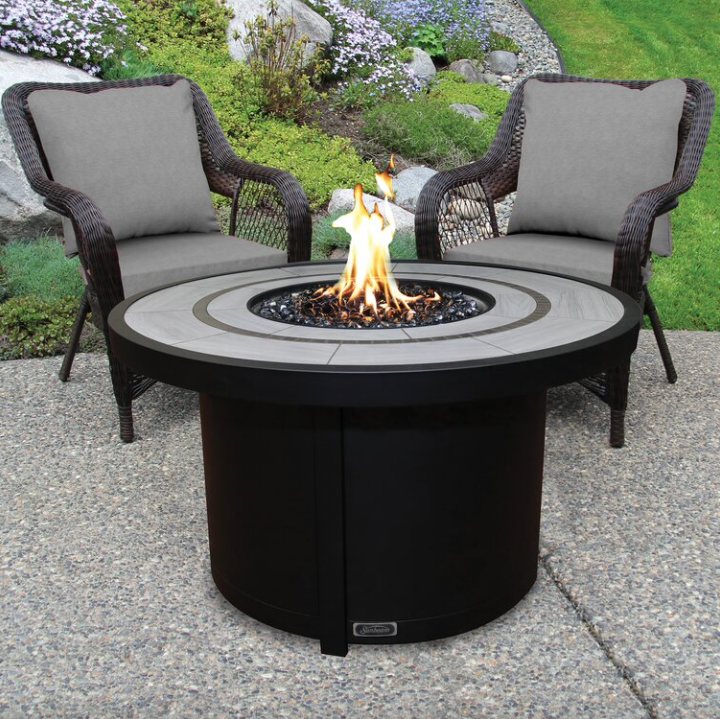 Sunbeam Round Ceramic Top Aluminum Propane/Natural Gas Fire table TDCQ1183